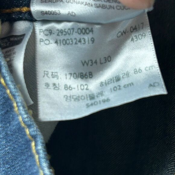 Levi's Jeans Pants Men's Size W34 L30 Blue Button Zip Pockets Flat Front - Picture 3 of 7